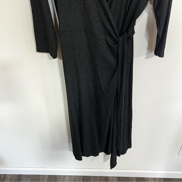 J.Jill Charcoal Ribbed Knit Wrap Dress - Picture 6 of 15